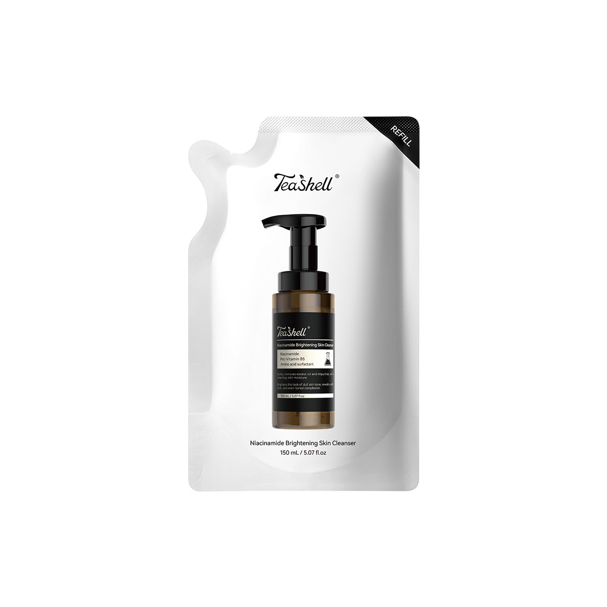 Teashell Niacinamide Brightening Cleansing Foam Refill